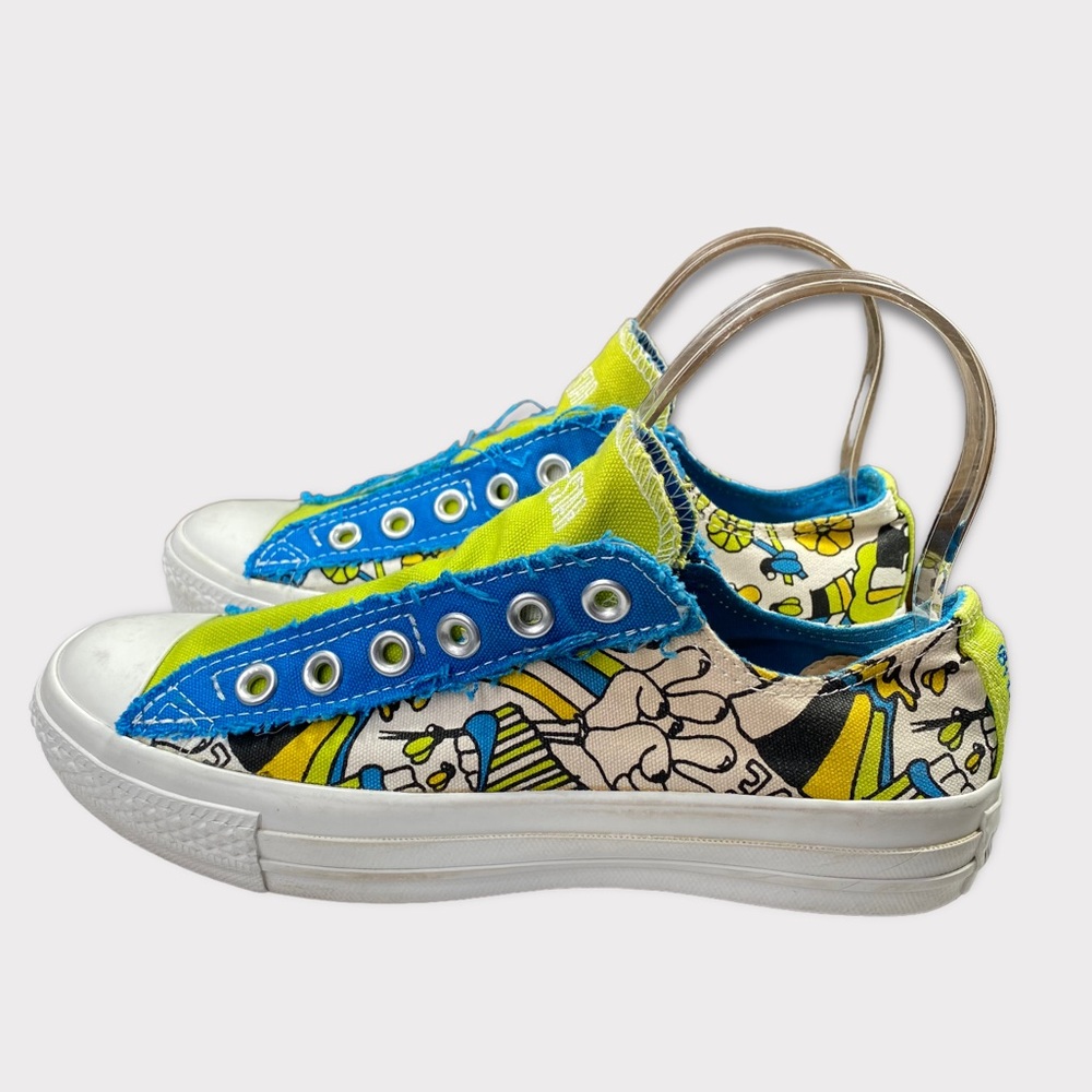 New Custom Converse All Star Slip on No laces sneakers womens shoes size 6.5